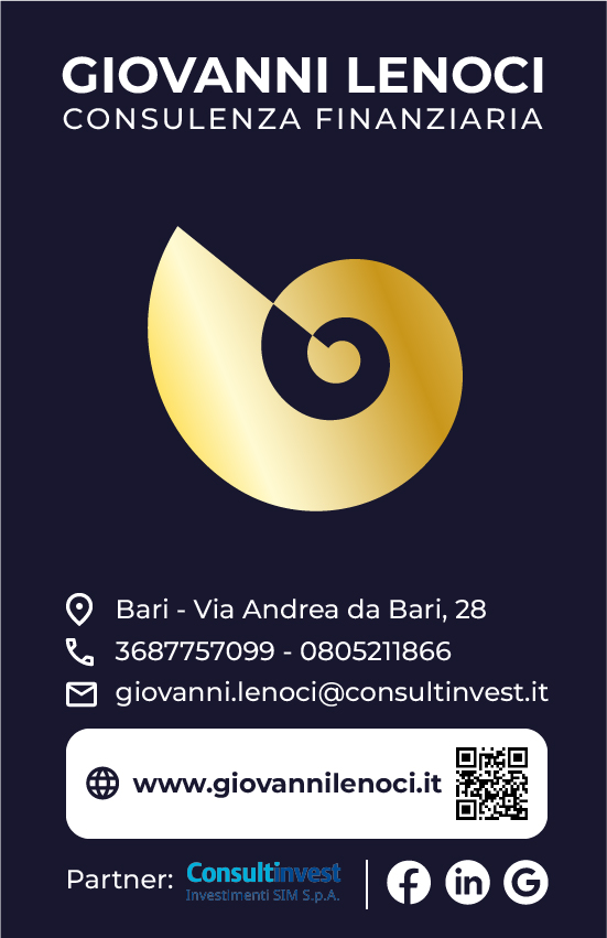 Biglietto da visita Giovanni Lenoci — Consulenza Finanziaria, partner Consultinvest