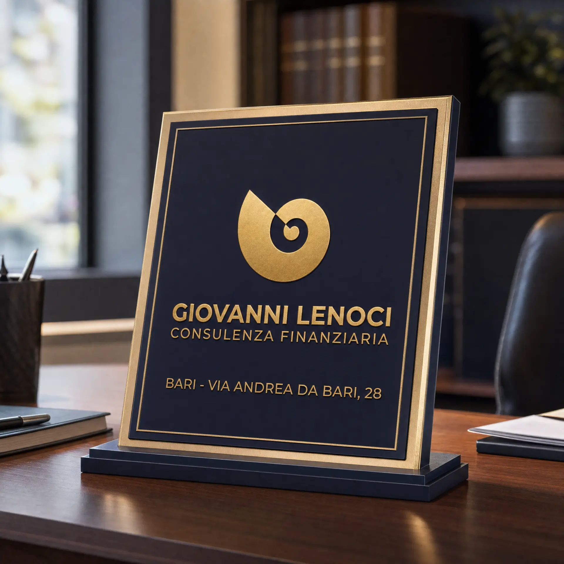 Targa dello studio Giovanni Lenoci Consulenza Finanziaria — Via Andrea da Bari, 28 Bari